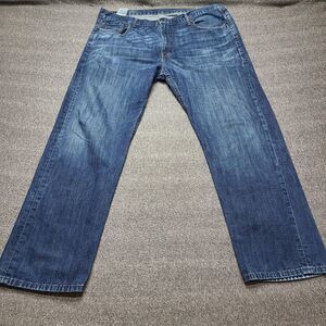 Levis 569 Jeans Mens 38x32 Blue Loose Straight Fit Denim Medium Wash Classic